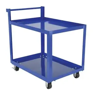 VESTIL SCS2-2840 Steel Service Cart Two Shelves, 1000 Lb. Capacity, Blue | AG7YME