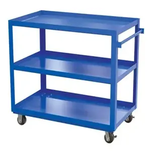 VESTIL SCS3-2848 Steel Service Cart Three Shelves, 1000 Lb. Capacity, Blue | AG7YMJ