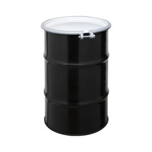 VESTIL SD-55-OH-08 Steel Open Head Drum, 16/16/16 Gauge, 55 Gallon, Black/White | AG7YNR