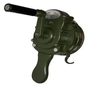 VESTIL SIREN-100-GN Steel Warning Siren Hand Crank, Army Green | AG7YVB