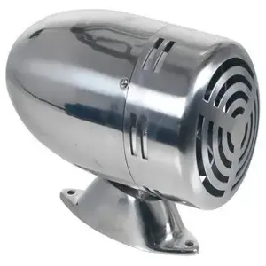 VESTIL SIREN-SV Steel Warning Siren, DC Powered, Silver | AG7YVJ