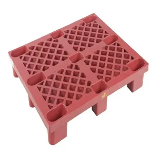 VESTIL SKID-20 Nestable Skid, 39-1/8 x 46-7/8 x 5-1/2 Inch Size, 3300 Lb. Capacity, Red, Polyethylene | AG7YWA 16G845