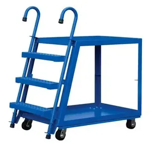 VESTIL SPS2-2840 Stock Picker, 2 Shelf, 1000 Lb. Capacity, 43-3/4 x 27-7/8 x 50-1/8 Inch Size, Blue, Steel | AG7ZFZ