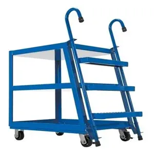 VESTIL SPS3-2236-5PU Stock Picker, 3 Shelf, 1000 Lb. Capacity, 39-3/4 x 21-7/8 x 51-1/8 Inch Size, Blue, Steel | CE4QWV