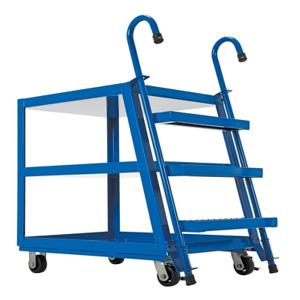 VESTIL SPS3-2840 Stock Picker, 3 Shelf, 1000 Lb. Capacity, 43-3/4 x 27-7/8 x 50-1/8 Inch Size, Blue, Steel | AG7ZGC