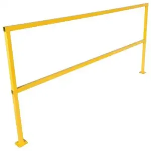 VESTIL SQ-96 Steel Safety Handrail, No Toeboard, 96 Inch Size | AG7ZHT