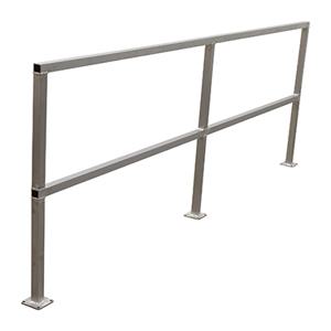 VESTIL SQ-A-108 Safety Handrail, Aluminium, No Toeboard, 108 Inch Size | CE4QXV