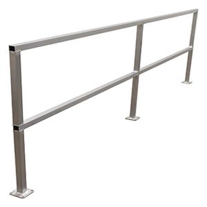 VESTIL SQ-A-120 Safety Handrail, Aluminium, No Toeboard, 120 Inch Size | CE4QXW