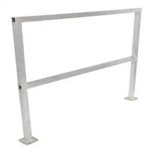 VESTIL SQ-A-48 Safety Handrail, Aluminium, No Toeboard, 48 Inch Size | CE4QXX