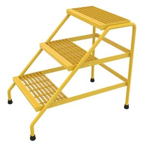 VESTIL SSA-3-Y Aluminium Step Stand, 3 Step, Welded, Yellow | AG7ZKY
