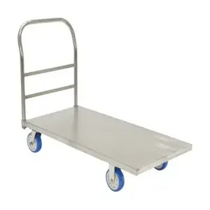 VESTIL SSPT-2448 Platform Truck, Stainless Steel, 24 x 48 Inch Size | AG7ZMZ