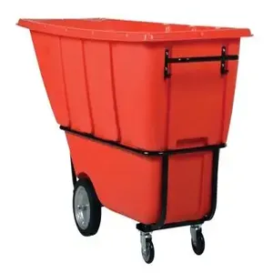 VESTIL TDT-100-HD-RED Heavy Duty Tilt Truck, 1 Cubic Yard, Red | AG8AEB