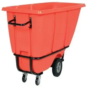 VESTIL TDT-50-HD-RED Heavy Duty Tilt Truck, 1/2 Cubic Yard, Red | AG8AEP