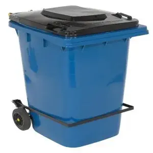 VESTIL TH-64-BLU-FL Blue Polyethylene Trash Can, 64 Gallon with Lid Lift | AG8ATL