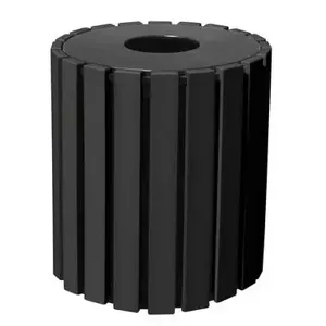 VESTIL TR-PR-33-BK Round Receptacle, 33 Gallon, Capacity, Black | CE4RHN