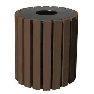 VESTIL TR-PR-33-BN Round Receptacle, 33 Gallon, Capacity, Brown | CE4RHP