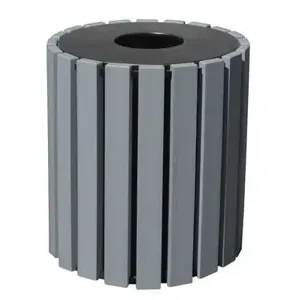 VESTIL TR-PR-33-CH Round Receptacle, Charcoal, 33 Gallon, Capacity | CE4RHR