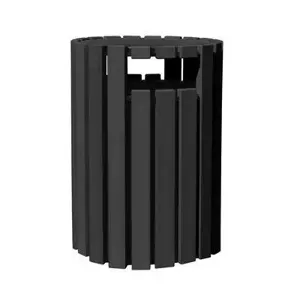 VESTIL TR-PRRC-33-BK Round Receptacle, With Raincap, 33 Gallon, Capacity, Black | CE4RJC