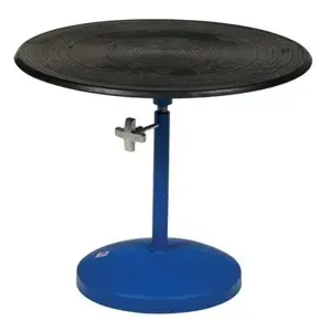 VESTIL TT-N-24-PED Turntable, 24 Inch Dia., 21 Inch to 32 Inch Height, 2 Tier | AG8BFN