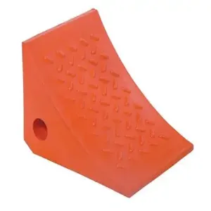 VESTIL URWC-2 Wheel Chock, Mini, 8 x 7 x 6 Inch Size, 15 Tons Capacity, Orange, Urethane | AG8BHQ