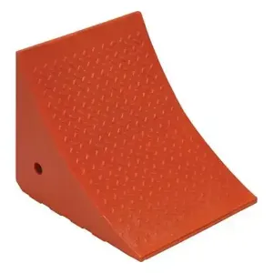 VESTIL URWC-25 Wheel Chock, Jumbo, 17-1/2 x 14-7/8 x 15 Inch Size, 30 Ton, Orange, Urethane | AG8BHR