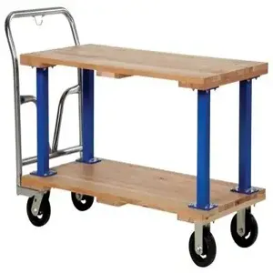 VESTIL VHPT/D-2448 Double Deck Hardwood Platform Cart, 24 Inch x 48 Inch Size | AG8BQC