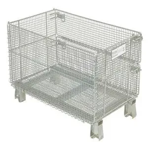 VESTIL VWIRE-32H Mesh Container, 1000 Lb. Capacity, 20 x 32 x 21 Inch Size | AG8CCK