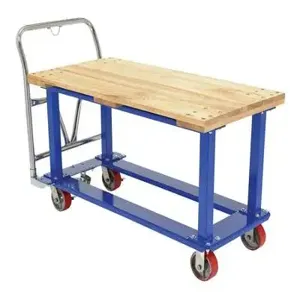 VESTIL WHPT-2448-WT Work Height Platform Truck, Wood Top, 24 x 48 Inch Size | CE4RUA