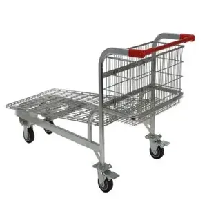 VESTIL WIRE-L Nestable Wire Cart, 59 x 28 x 36 Inch Size | AG8CEH 3HGF8