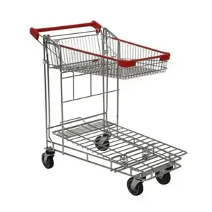 VESTIL WIRE-S Nestable Wire Cart, 36 x 17 x 40 Inch Size | AG8CEK 3HGF7