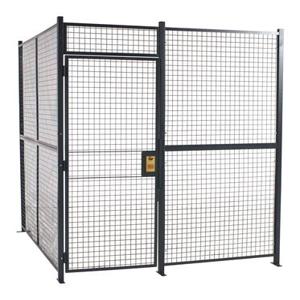 VESTIL WPC-8X8-3NC Hinged Door No Ceiling Cage, 3 Sided, 8 x 8 Feet | AG8CKF