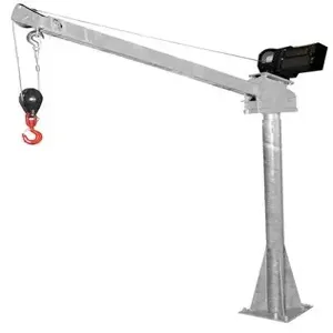 VESTIL WTJ-20-3-DC-GAL Galvanized Steel DC Powered Jib Crane, 3-5 Feet Boom, 2000 Lb. Capacity, Gray | AG8CNG