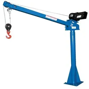 VESTIL WTJ-20-3-DC Steel DC Powered Jib Crane, 3-5 Feet Boom, 2000 Lb. Capacity, Blue | AG8CNF