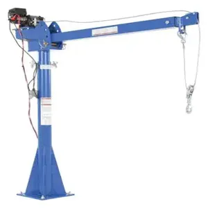 VESTIL WTJ-20-4-DC Steel DC Powered Jib Crane, 4-7 Feet Boom, 2000 Lb. Capacity, Blue | AE2RDJ 4ZB20