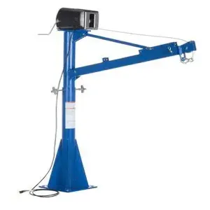 VESTIL WTJ-E-15-3-AC Steel AC Powered Jib Crane, 3-1/2 to 5-1/2 Feet Boom, 1500 Lb. Capacity, Blue | AE2RDM 4ZB23