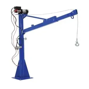 VESTIL WTJ-E-15-3-DC Steel DC Powered Jib Crane, 3-1/2 to 5-1/2 Feet Boom, 1500 Lb. Capacity, Blue | AE2RDL 4ZB22