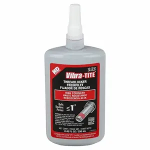 VIBRA TITE 14025 High-Strength Threadlocker, 140, Red, High-Temp Resistant, 8.45 fl oz, Bottle, 1 EA | CU7XPA 49CF63