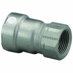 VIEGA LLC 84275 Adapter, Zinc Nickel Carbon Steel, Press-Fit x FPT, 1/2 Inch x 1/2 Inch Pipe Size, FKM | CU7XZK 801CV3