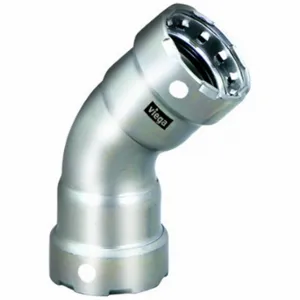 VIEGA LLC 91760 Elbow 45 Deg, 316 Stainless Steel, Press-Fit X Press-Fit, Fkm O-Ring Material | CU7YCC 801DD3