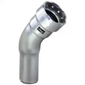 VIEGA LLC 91785 Street Elbow 45 Degrees, 316 Stainless Steel, Press-Fit x FTG, FKM O-Ring Material | CU7YFM 801DD8