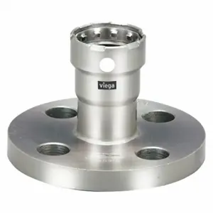 VIEGA LLC 95455 Flange, 304 Stainless Steel, Press-Fit x Flange, 1 1/2 Inch Pipe Size, Flange Adapter | CU7YCZ 53UA07