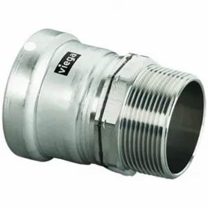 VIEGA LLC 98300 Adapter, 316 Stainless Steel, Press-Fit x MPT, 2 1/2 Inch x 2 1/2 Inch Pipe Size, MPT | CU7XZU 801DH2