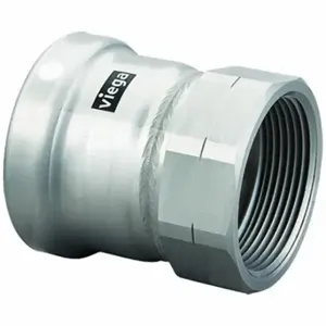 VIEGA LLC 98320 Adapter, 316 Stainless Steel, Press-Fit x FPT, 3 Inch x 3 Inch Pipe Size, Adapter, FPT | CU7XYW 801DH6