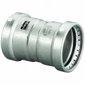 VIEGA LLC 98375 Coupling With Stop, 316 Stainless Steel, Press-Fit X Press-Fit, Fkm O-Ring Material | CU7YBK 801DJ7