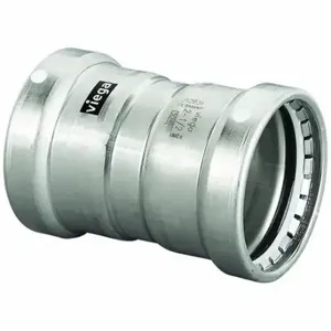 VIEGA LLC 98385 Coupling With Stop, 316 Stainless Steel, Press-Fit X Press-Fit, Fkm O-Ring Material | CU7YBM 801DJ9