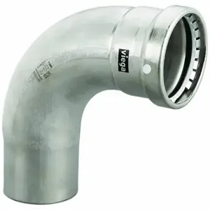 VIEGA LLC 98390 Street Elbow 90 Degrees, 316 Stainless Steel, FTG x Press-Fit, FKM O-Ring Material | CU7YDD 801DK0