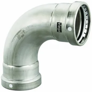 VIEGA LLC 98405 Elbow 90 Deg, 316 Stainless Steel, Press-Fit X Press-Fit, Fkm O-Ring Material | CU7YCG 801DK3