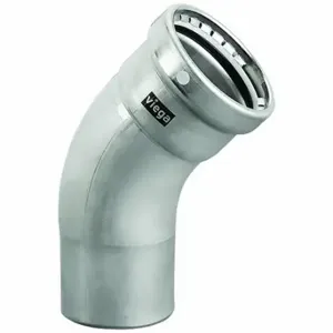 VIEGA LLC 98495 Street Elbow 45 Degrees, 316 Stainless Steel, FTG x Press-Fit, FKM O-Ring Material | CU7YDC 801DM1