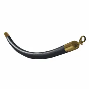 VISION 842BK72SE-PB TRON Barrier Rope, Black, Polished Brass Snap End End, Naugahyde | CU7YWJ 45NU06