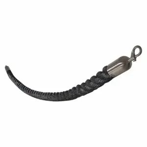 VISION 843BK120SE-SC TRON Barrier Rope, Black, Satin Chrome Snap End End, Polypropylene | CU7YWL 45NU25